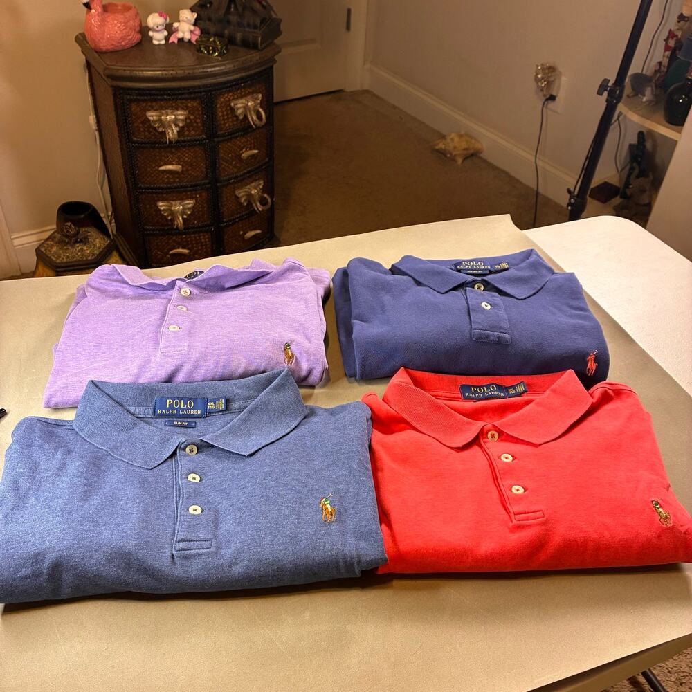 Polo Ralph Lauren Polo Shirts XXL Classic & Slim Fit Big Pony Cotton lot of 4